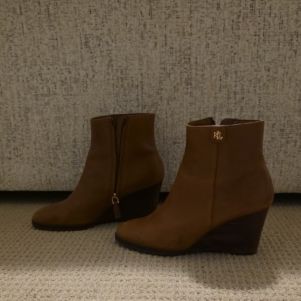 Ralph Lauren Tan Ankle Booties